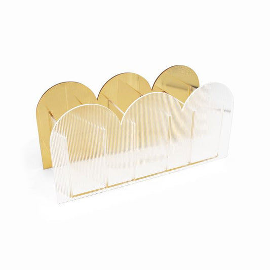 Spectrum Deco Triple Pot Makeup Brush Storage in Gold - Imperfect Box