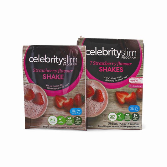 Celebrity Slim Program Strawberry Flavour Shakes 7 x 55g - Imperfect Box