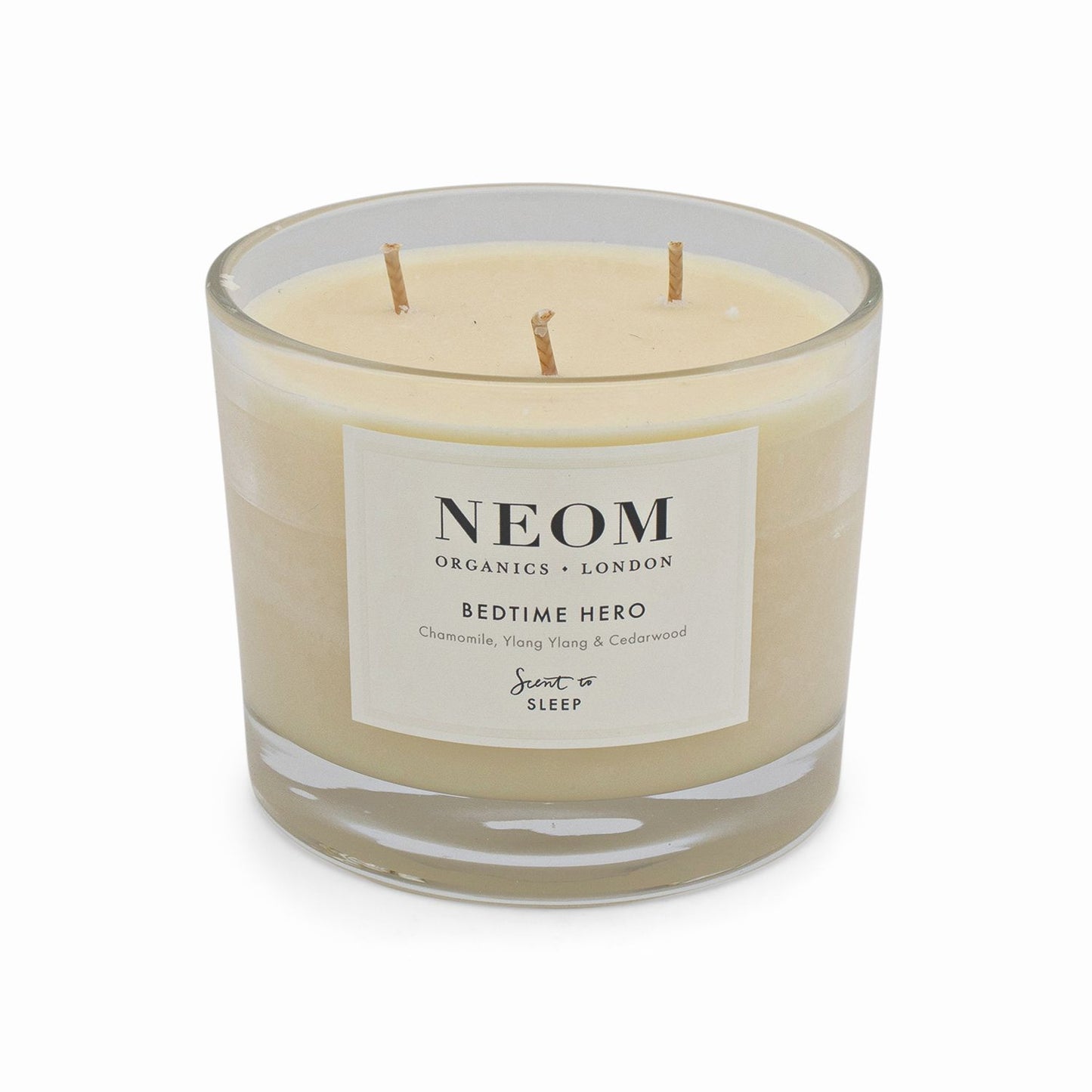 NEOM Scent To Sleep Bedtime Hero Scented 3 Wick Candle 420g - Imperfect Box